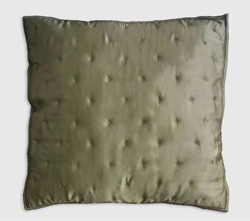 quince bamboo dream quilted euro sham/olive 