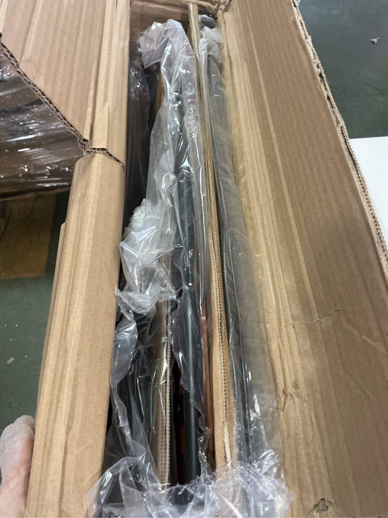 Condition photo showing Good Condition for 39.7" Outdoor Bench, Garden Bench, Patio Bench with Armrest, Slatted Seat and Butterfly Pattern Backrest for Outside, Front Porch, Park, Lawn, Backyard and Balcony, Cast Iron Metal Frame, Black Two-seater