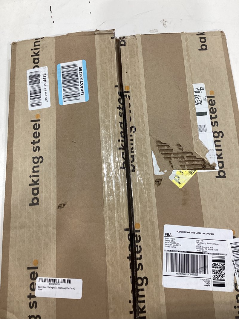 Condition photo showing As Is for Baking Steel - The Original Ultra Conductive Pizza Stone (14"x16"x1/4") - The Original Baking Steel for Pizza & Bread for Indoor & Outdoor Use - Pre-Seasoned, Naturally Non-Stick Surface & Crack-Proof