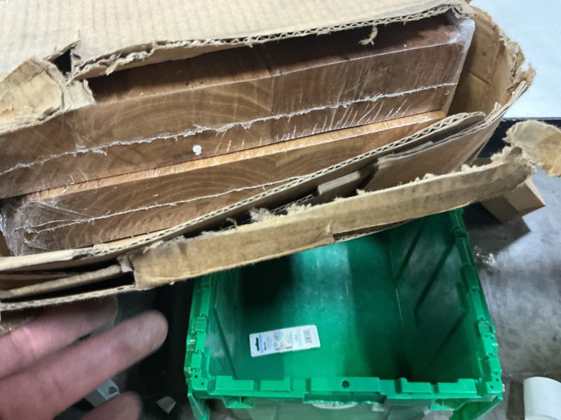 Condition photo showing Good Condition for Realgulf Floating Shelves Set of 2, Solid Elm Wood Wall Shelves 24 Inch - Invisible Bracket Mount for Living Room, Bedroom, Kitchen, Bathroom - Natural Natural Elm Live Edge, 24"L, 2Packs