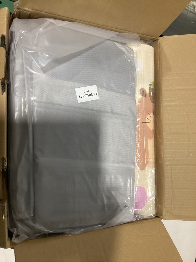 Condition photo showing As Is for Baby Playpen with Mat, 50x50 Inch Playpen with Mat Waterproof for Babies and Toddlers Play Pen Playards Safety Gate Fence Active Center Indoor Dark Grey + Mat 50x50 Inch