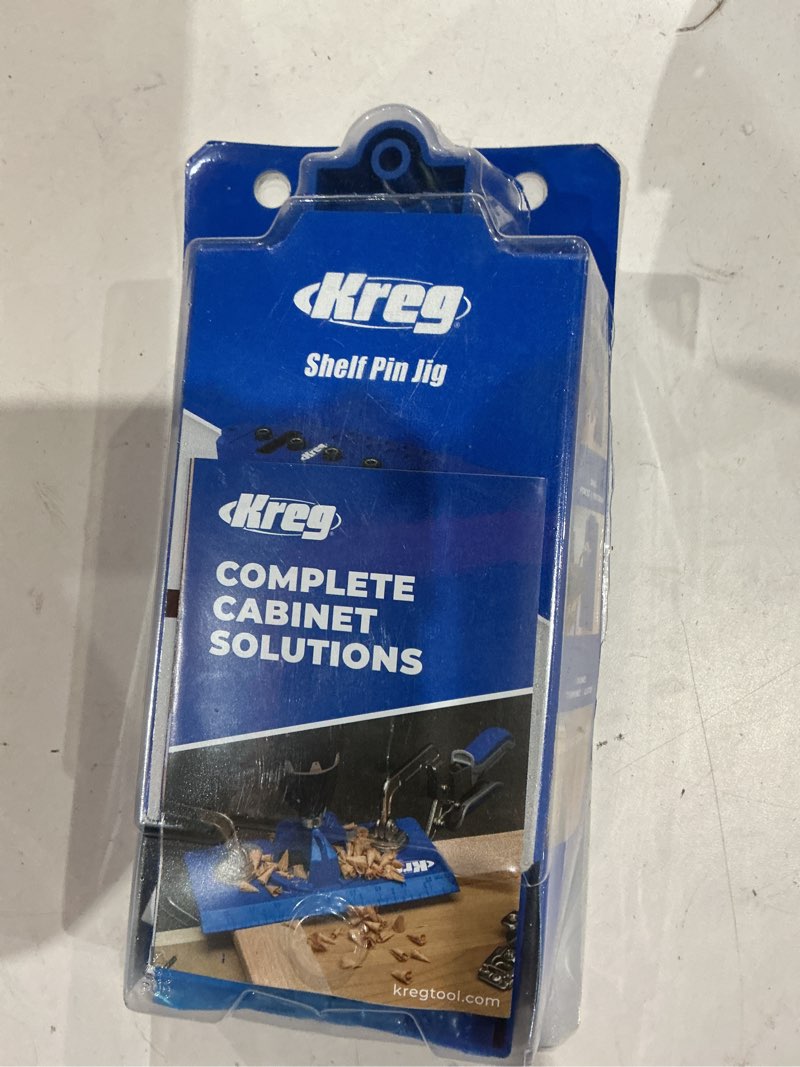 Condition photo showing As Is for (incomplete, missing pieces)kreg shelf pin jig 10 pc
