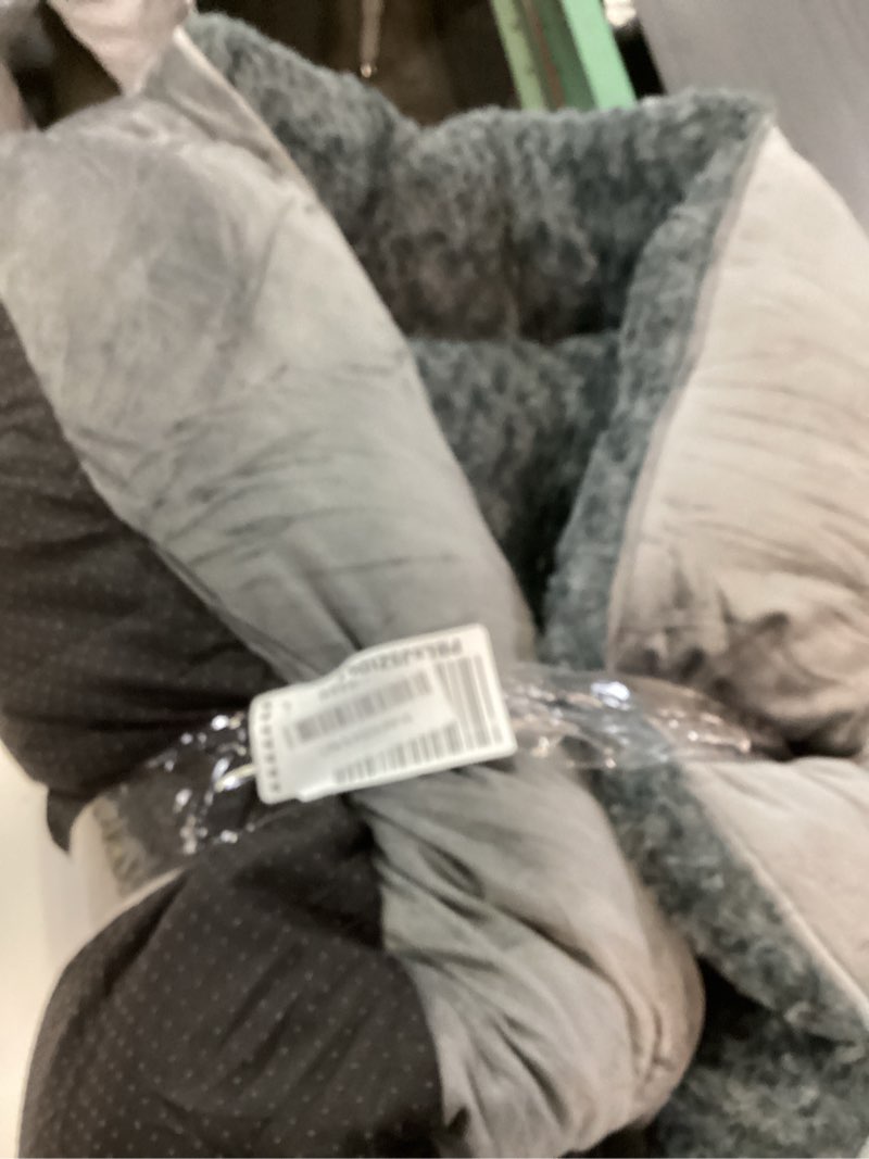 Condition photo showing As Is for INVENHO X-Large Dog Bed for Large, Medium, Small Dogs - Rectangle, Washable, Orthopedic, Soft Calming Sleeping Puppy Bed - Durable Pet Cuddler with Anti-Slip Bottom - XL (35"x25"x10") XL(35"x 25"x 9") Grey