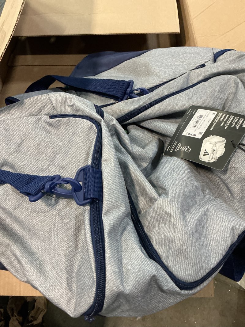 Condition photo showing Good Condition for adidas Defender 5 Small Duffel Medium (59L) Twill Grey/Dark Blue/Semi Court Green