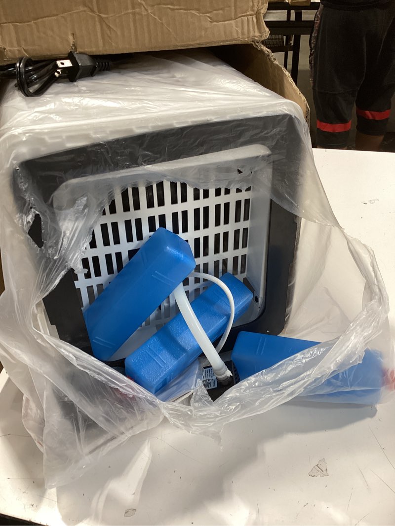 Condition photo showing Good Condition for evaporative air cooler, 2.5 gal portable air conditioners for room, 60w portable ac unit w/remote & timer, quiet swamp cooler, windowless air conditioner cooling fan for office dorm garage