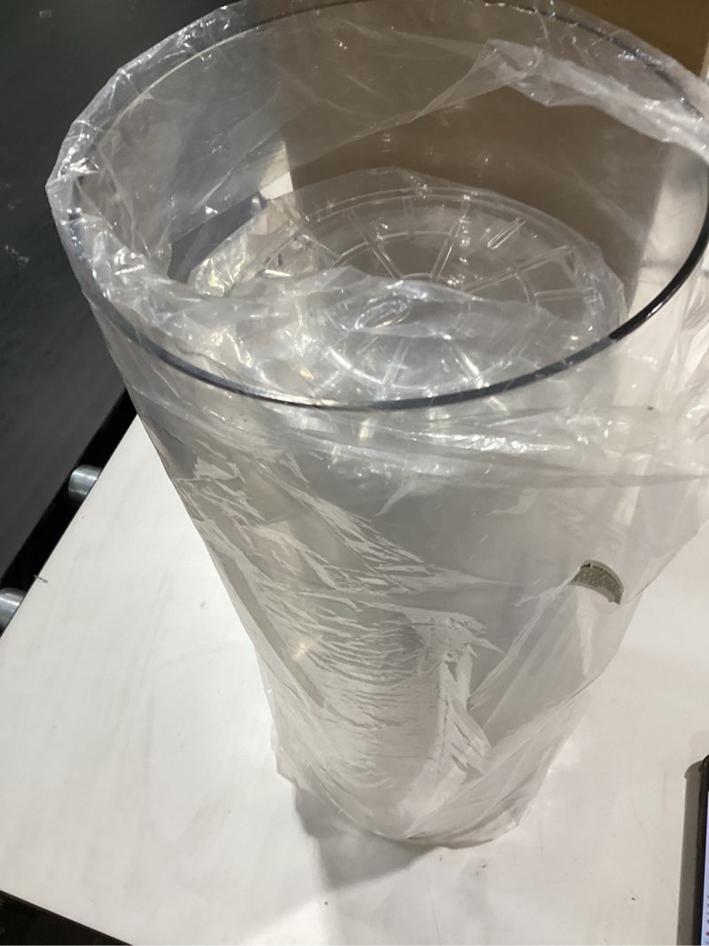 Condition photo showing Good Condition for extra large acrylic cylinder clear vase for floor, 20 in tall big wide mouth plastic unbreakable hurricane flower vases of 3 for home decor (d 8", d 6", d 4.8" + 3 holder) 3-xxl clear