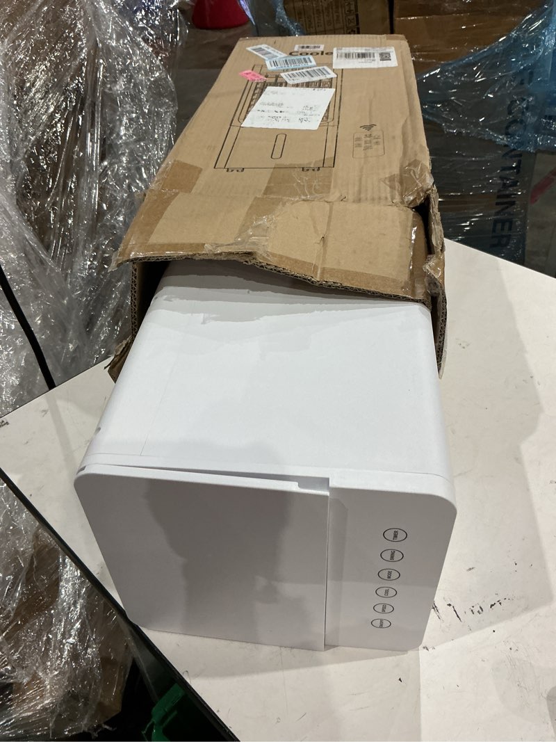 Condition photo showing Good Condition for windowless portable air conditioners, 6l swamp cooler, 3-in-1 evaporative air cooler with 4 ice packs, 4 modes & 3 speeds, auto oscillating, 12h timer, remote, quiet cooling fan for home