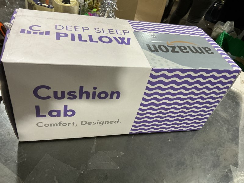 Condition photo showing Good Condition for c cushion lab deep sleep pillow, patented ergonomic contour design for side & back sleepers, orthopedic cervical shape gently cradles head & provides neck support & shoulder pain relief - calm grey