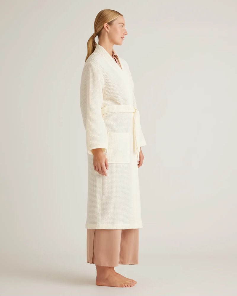 organic turkish waffle robe, color silver(s)