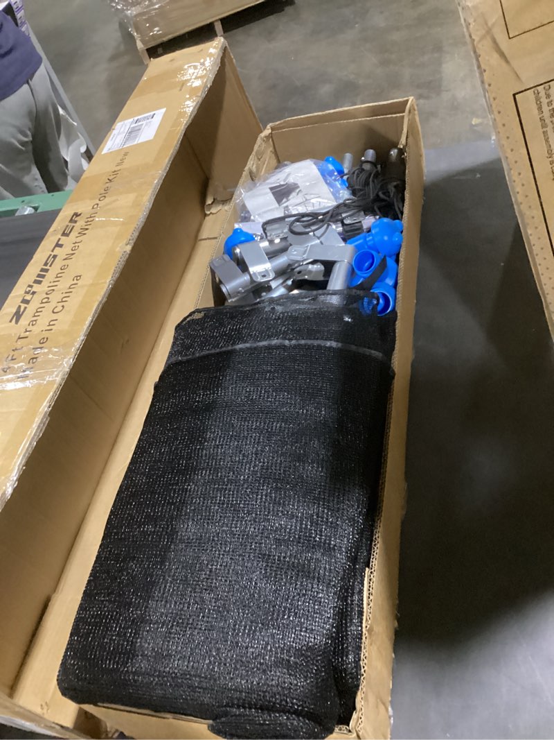 Condition photo showing Good Condition for zoomster trampoline replacement enclosure poles with clamp and hardware fits 6 straight poles trampoline (no tool needed. can be assembled by only one adult) 14ft pole with net