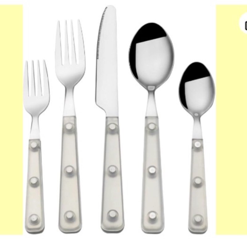 Mikasa Living Clear Translucent 18/0 Stainless Steel 20-Piece Flatware Set, Service For 4, Clear