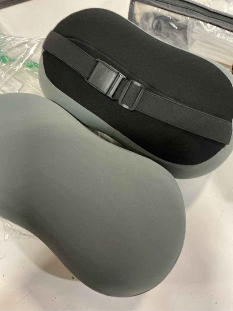 Condition photo showing Good Condition for 2 pack car headrest pillow for neck support, breathable ergonomic design, memory foam car headrest cushion relieve neck pain, universal fit cars suv sedan home office (grey) gray 2 pack