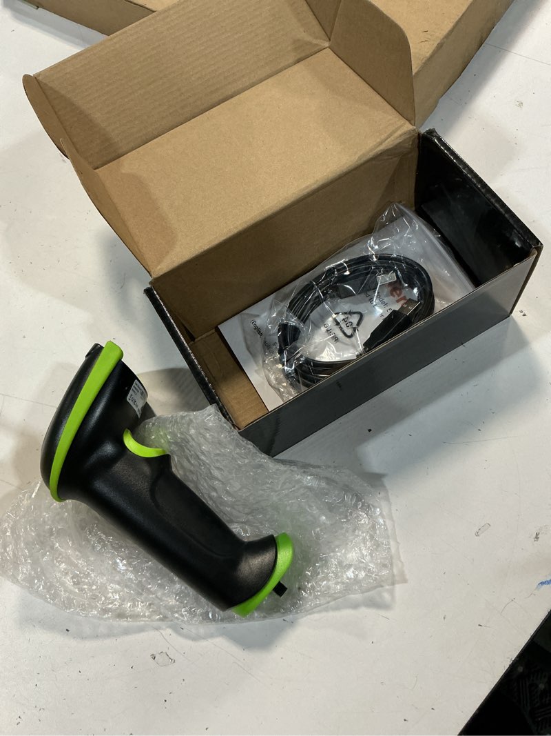 Condition photo showing New/Like New for tera barcode scanner wireless versatile 2-in-1 (2.4ghz wireless+usb 2.0 wired) with battery level indicator 328 feet transmission distance rechargeable 1d laser bar code reader usb handheld (green) 1d green scanner