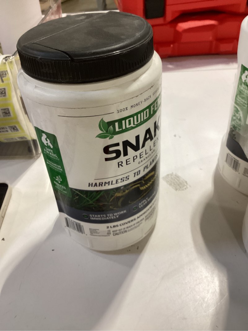 Condition photo showing New/Like New for 2 pack Liquid Fence Snake Repellent Granules, Safe Around Kids and Pets When Used & Stored as Directed, Keep Snakes Out of Garden, Patio and Backyard, 2 lb
