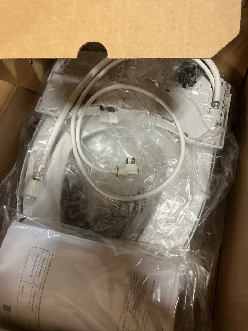 Condition photo showing Good Condition for toto washlet s5 electronic bidet toilet seat with instantaneous water heating, premist and ewater+ wand cleaning, elongated, cotton white - sw3446#01 cotton white elongated contemporary lid