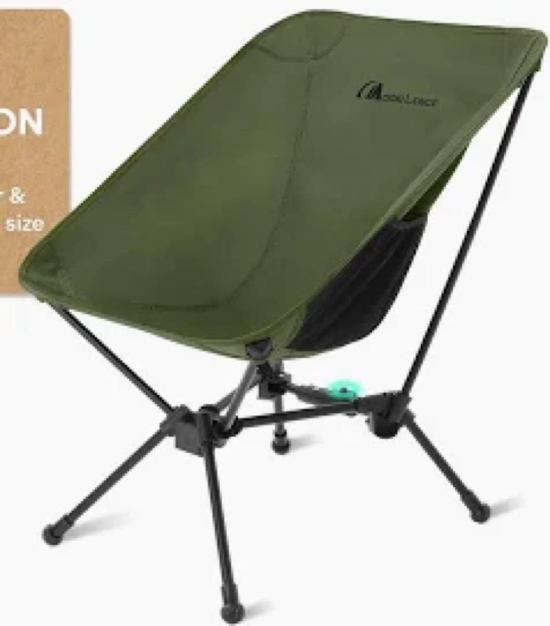 moon lence portable camping chair, lightweight folding backpacking hiking chair, plus size compact y