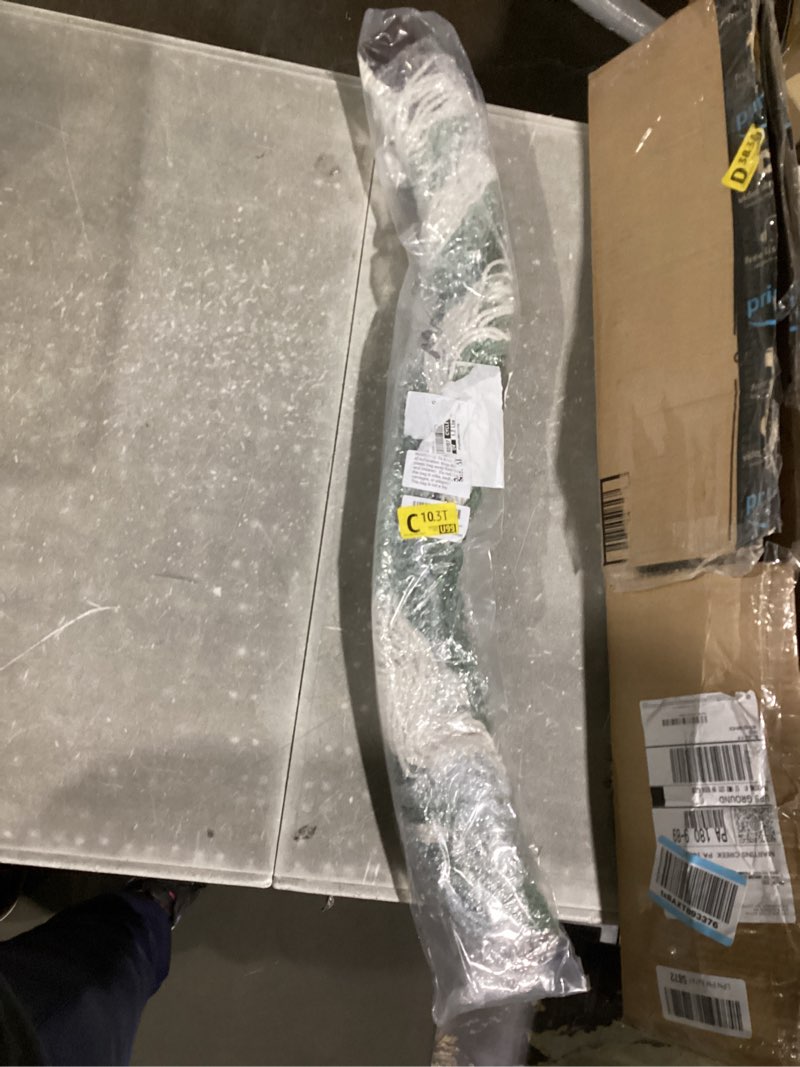 Condition photo showing New/Like New for Mindsoft Tie-dye Macrame Wall Hanging Boho Tapestry Neutral Modern Green Handmade Fiber Minimalism Dip Dye Yarn Wall Art for Headboard Bedroom Living Room Boho Fiber Home Apartment Decor 31.5" x 23.6"