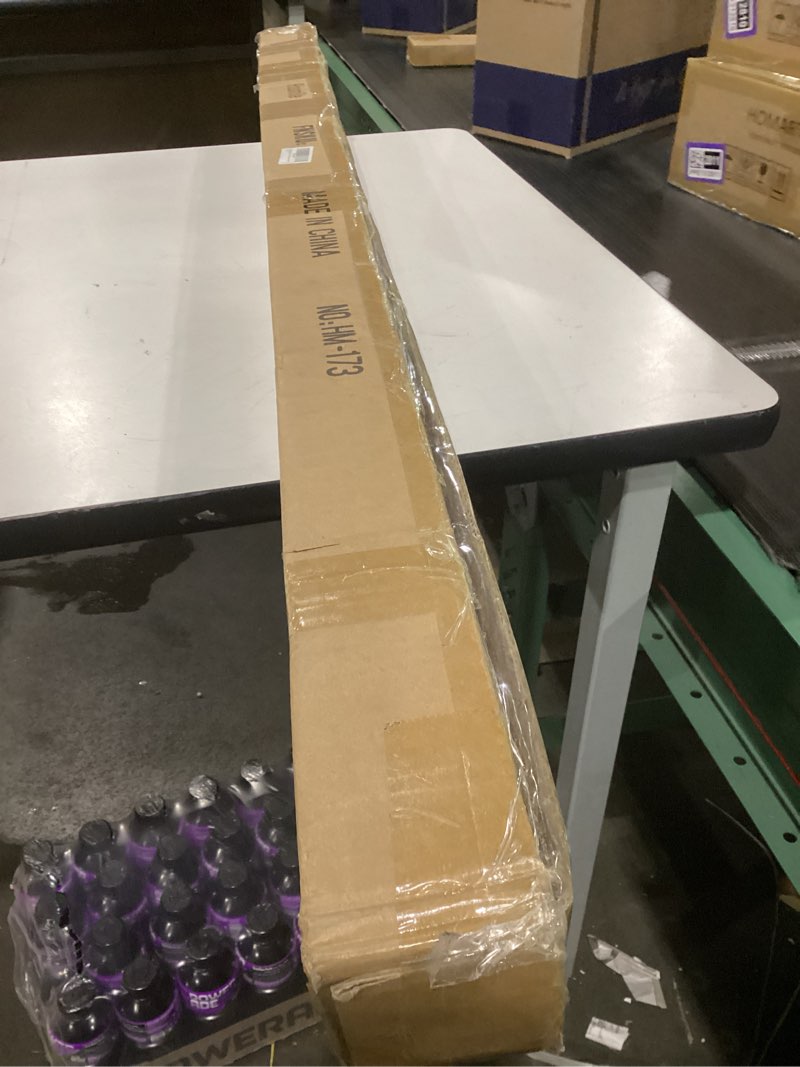 Condition photo showing As Is for Matte Black Telescoping Curtain Rods - 72 to 144 Inch, 1 Inch Diameter Heavy Duty, Adjustable Window Treatment Matte Black 72-144"