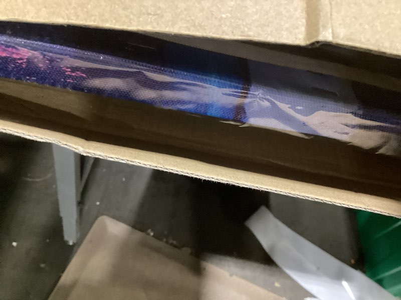 Condition photo showing As Is for SERIMINO Aurora Landscape Wall Art, Colorful Night Scene Large Wall Pictures, Winter Lake Forest Art Prints, Dreamy Scenery Canvas Paintings Wall Decor Living Room Bedroom Bathroom Office 24"X48" 48"L x 24"W Fantasy Aurora