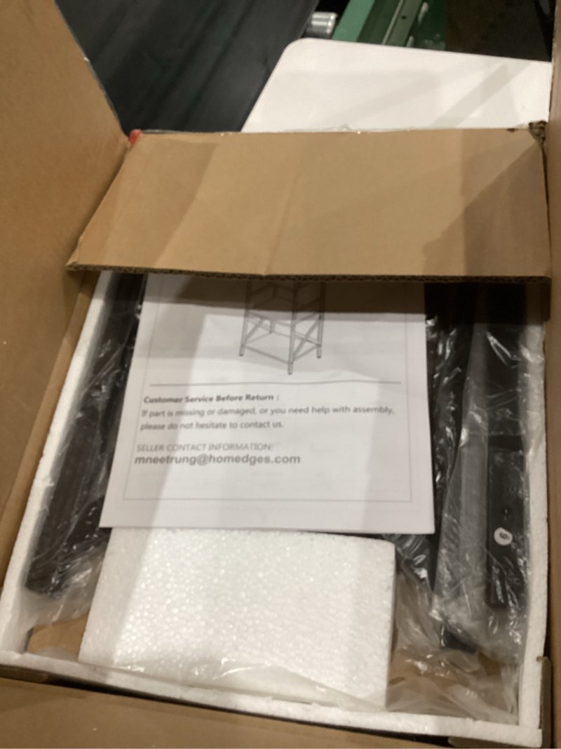 Condition photo showing Good Condition for Small Bookshelf,4 Tier Industrial Bookcase with Metal Frame and Backboard,Narrow Rustic Brown Book Shelf,Book case for Small Spaces,Living Room,Bedroom and Home Office Brown 4-Tier (15.7"W x 11"D x 39.5"H)