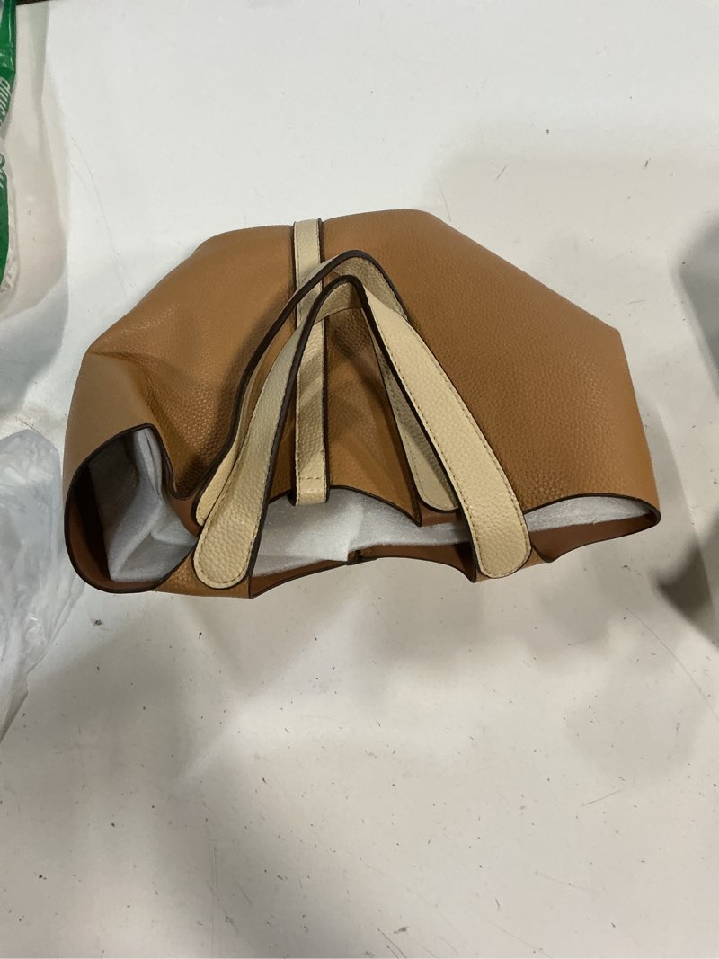 Condition photo showing Good Condition for tote bag for women top handle handbag satchel bag for women vegan leather lock design bucket purse for work evening