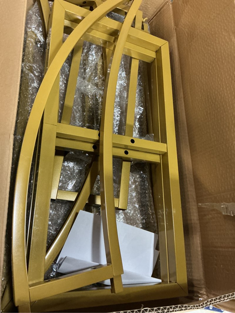 Condition photo showing Good Condition for vincidern 2pcs curved wedding arch backdrop stand, moon arch backdrop stand for wedding, engagement, bridal shower, birthday party decorations, indoor & outdoor use (gold,5.9ft,6.9ft) 5.9ft,6.9ft (2pcs)