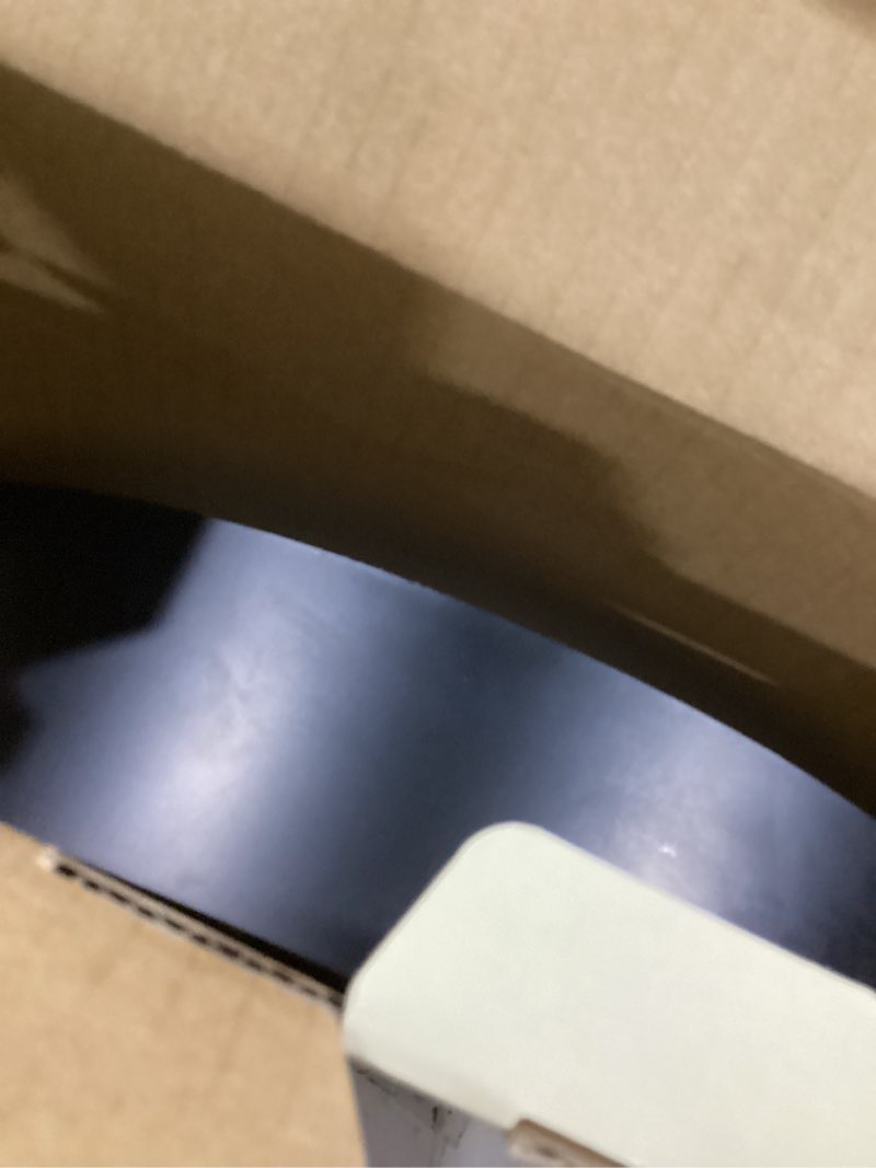 Condition photo showing As Is for allen + roth mason 14.25-in black indoor led flush mount light with plastic shade