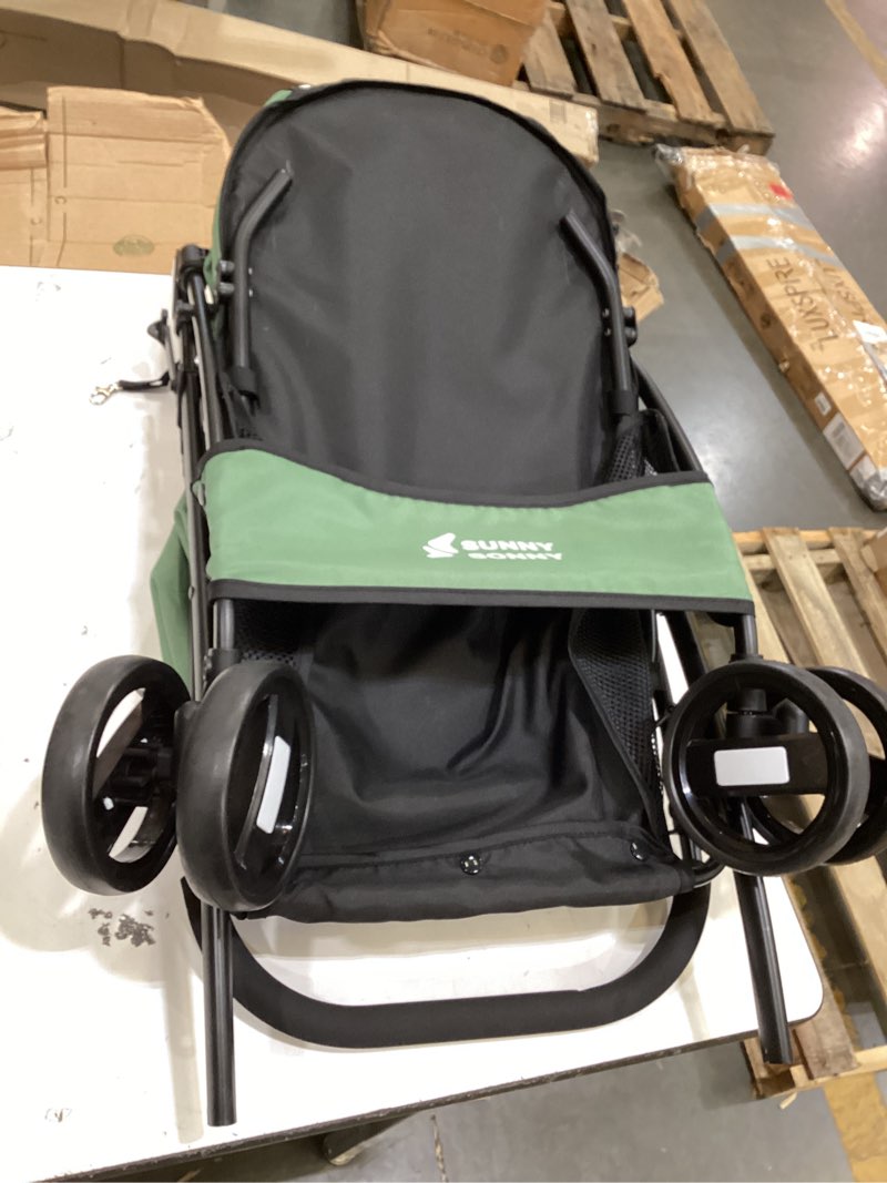 Condition photo showing Good Condition for sunny sonny foldable jogger pet stroller with weather cover storage basket pet travel carrier for s/m dogs cats up to 33lbs (green)