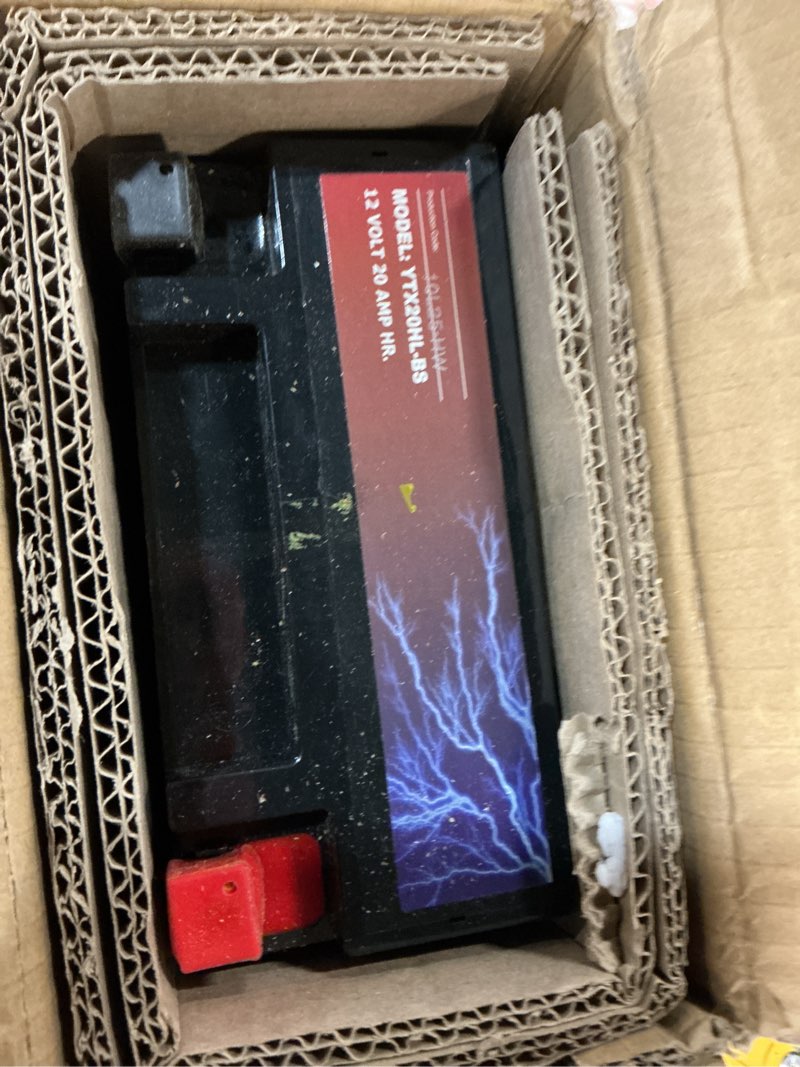 Condition photo showing As Is for mighty max battery ytx20hl-bs - 12 volt 20 ah, 310 cca, rechargeable maintenance free sla agm high rate series motorcycle battery