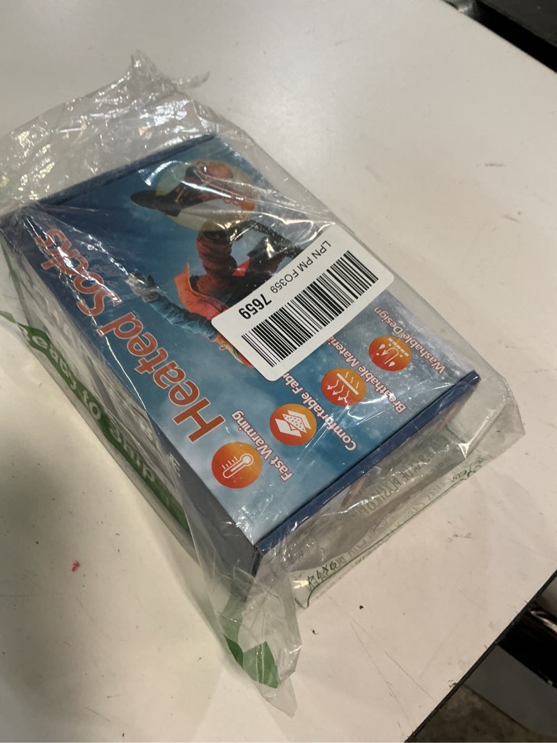 Condition photo showing New/Like New for heated socks for women - 5v5000mah rechargeable electric heated socks with 4 heating levels/heat up to 9 hours/375°foot sole & instep heating for skiing, camping, fishing, hunting