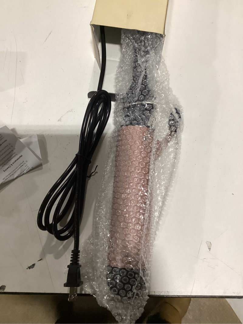 Condition photo showing As Is for large curling iron 2 inch, ceramic long barrel hair curling wand, hair styling tool, dual voltage, lcd display, black 2 inches