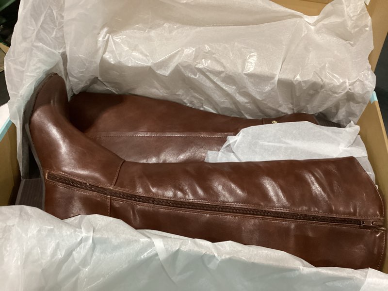 Condition photo showing New/Like New for LifeStride Women's Reese Western Tall Riding Boots Knee High 7 Chestnut