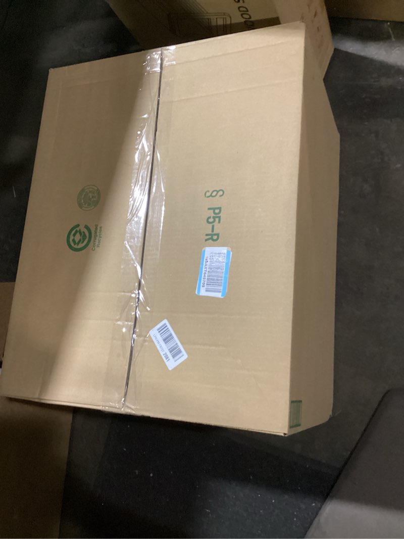 Condition photo showing As Is for Rubbermaid Step-On Trash Can with Lid, 8.25-Gallon, Gray, Easy Clean Wastebasket for Home/Kitchen/Bedroom/Office Gray 8.3 -gallons