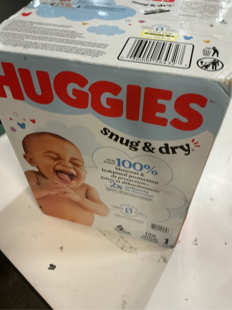 Condition photo showing New/Like New for huggies size 1 diapers, snug & dry newborn diapers, size 1 (8-14 lbs), 128 count, packaging may vary