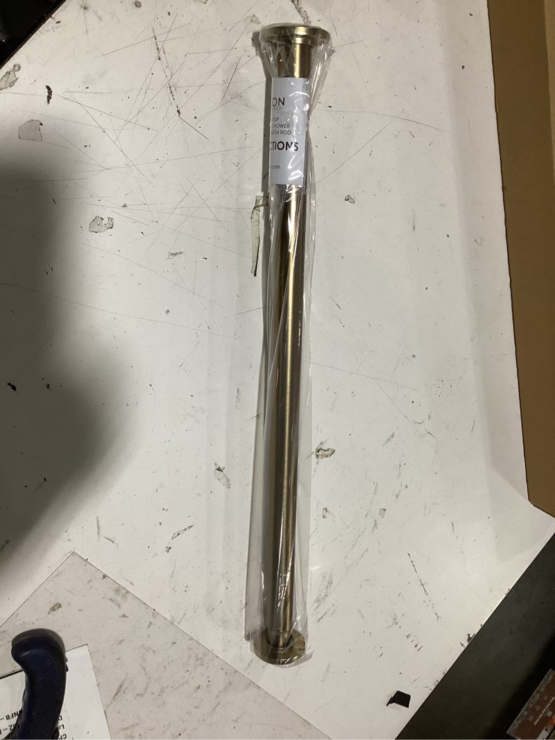 Condition photo showing New/Like New for ivilon tension curtain rod - spring tension rod for windows or shower, 24 to 36 inch. warm gold