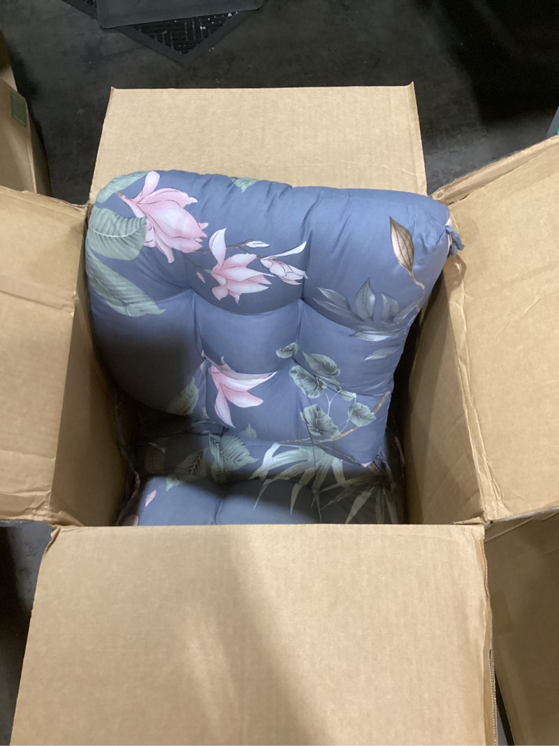 Condition photo showing Good Condition for gnostik outdoor indoor floral seat cushions 18.6"x18.6" waterproof patio chair pads for porch, dining, garden, balcony, office set of 2 floral grey 18.6 x 18.6in