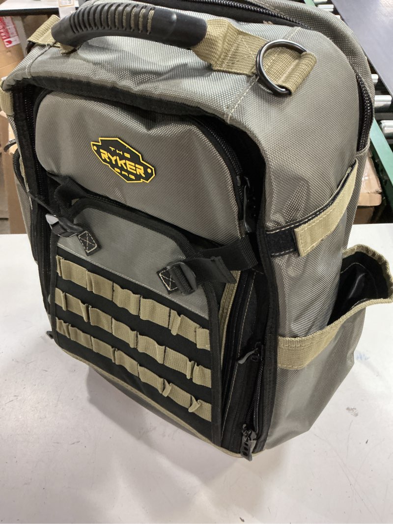 Condition photo showing Good Condition for the ryker bag 48-pocket tool backpack – heavy-duty, water-resistant tool organizer w/padded straps, reinforced base bagpack gifts for him for electricians, contractors, plumbers & installers