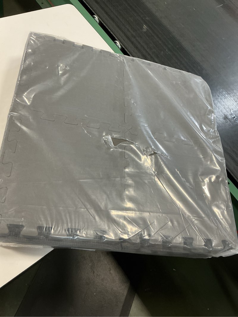 Condition photo showing New/Like New for Nuanchu 60 Pcs Kids Foam Puzzle Floor Mat Bulk Solid Color Foam Play Mat with Borders Interlocking Multi Use Floor Rug for Baby Toddler Children Crawling Exercise Playroom 12 inch (Black)