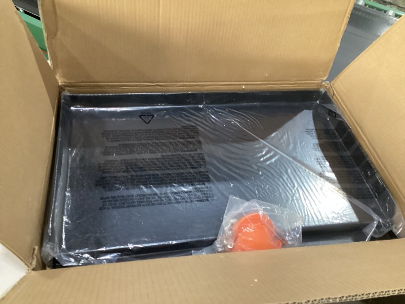 Condition photo showing As Is for 25" x 16" Nonstick Griddle Insert for Gas Grills, Carbon Steel Flat Top Griddle for Gas/Electric/Charcoal Grill, Universal Cooking Plate with Grease Groove for Outdoor Camping Tailgating Parties 25"x16"x3"