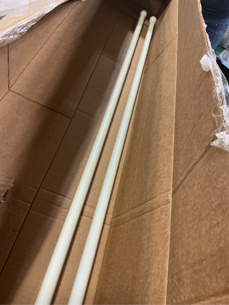 Condition photo showing Good Condition for 2 pack 53"-98" no splicing shower curtain tension rods, spring telescopic rod, heavy duty, no bending, no drilling adjustable rod for for windows, bedroom, doorway door, closet, white 53-98 inches white