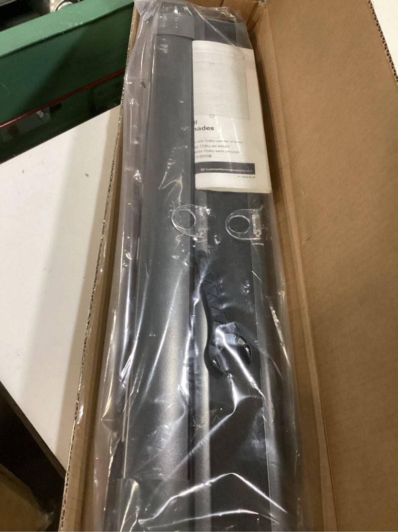 Condition photo showing Good Condition for lazblinds no tools no drill cordless cellular shades, top down bottom up (tdbu) honeycomb shades for home, blackout light blocking thermal insulation blinds for windows, 25\" w x 48\" h, black blackout - black 25\" w x 48\" h
