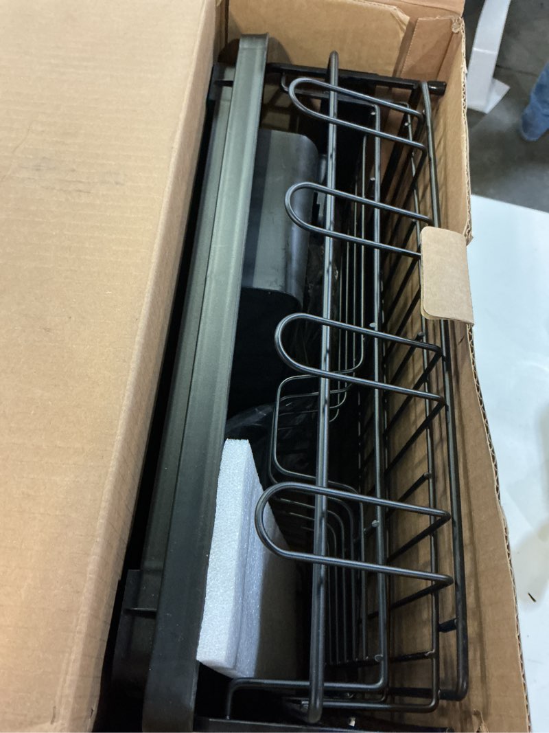 Condition photo showing Good Condition for dish drying rack - extendable dish drainer, large dish rack for kitchen counter, rustproof dish strainer with utensil holder and cups holder, 1 tier black black 1 tier