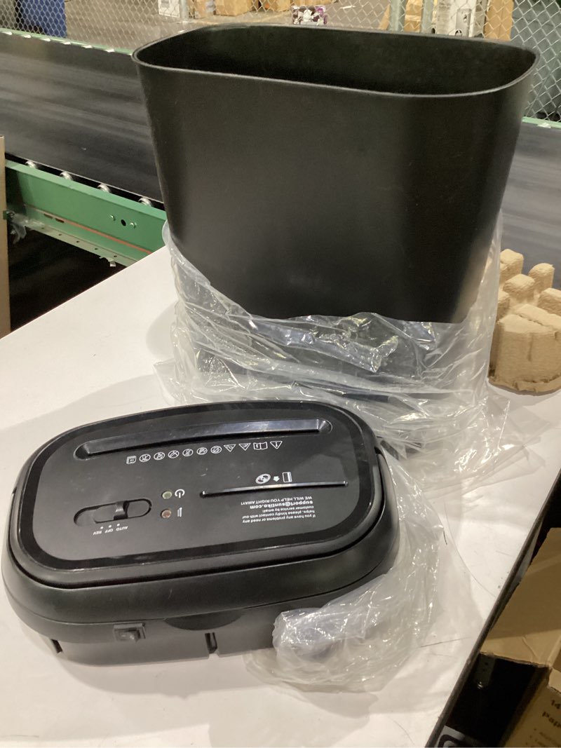 Condition photo showing Good Condition for suntiko 14 sheet cross cut paper shredder for home office use with p-4 high security and 6.6 gallon bin for credit cards cds or staples etl certified black 14.2*9.6*18.2inch