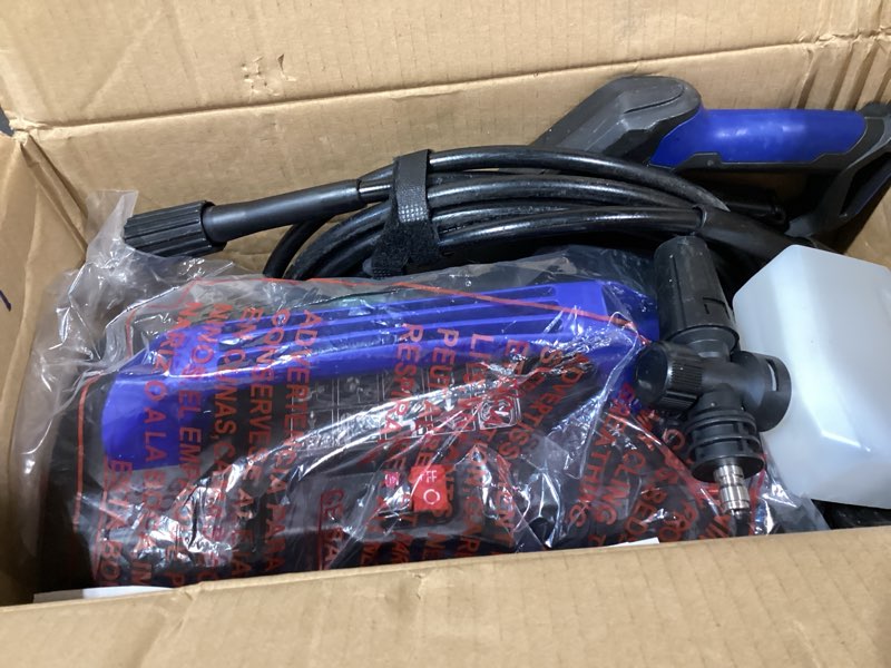Condition photo showing As Is for westinghouse epx3100v electric pressure washer, 2100 max psi 1.76 max gpm, built-in carry handle, detachable foam cannon, pro-style steel wand, 3-nozzle set, for cars/fences/driveways/home/patios 2100 max psi - handheld