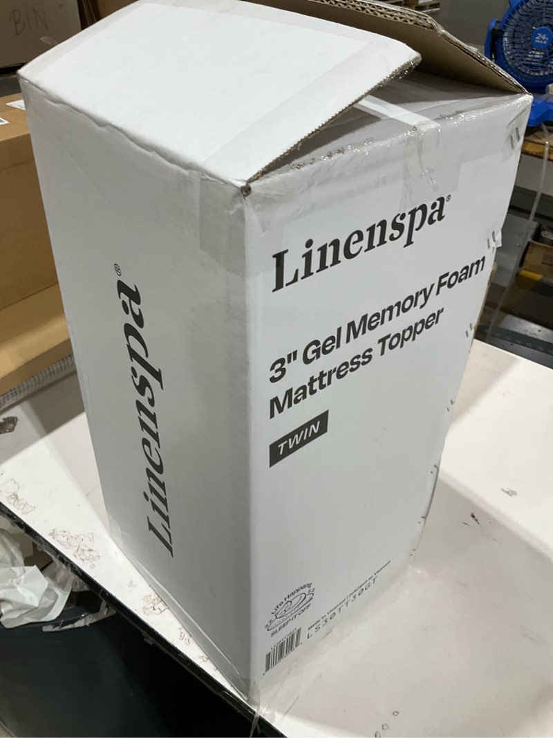 Condition photo showing Good Condition for linenspa memory foam mattress topper, twin size - 3 inch gel infused memory foam - plush feel - cooling and pressure relieving - certipur certified twin 3 inch classic gel