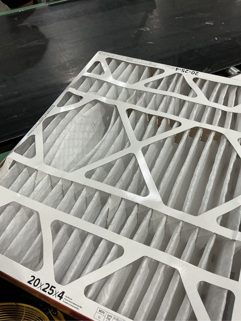 Condition photo showing As Is for filtrete 20 x 25 x 4 merv 11 1000 mpr allergen defense electrostatic pleated air filter 2 -pack