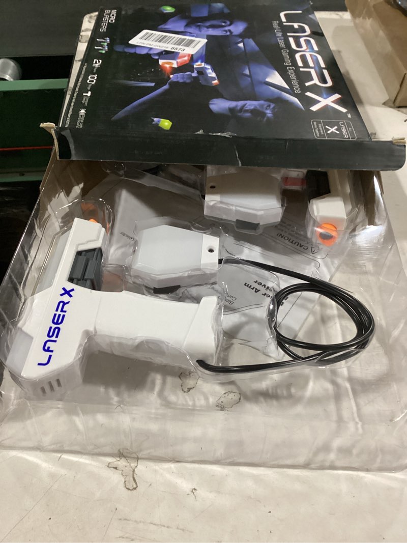 Condition photo showing Good Condition for laser x two player laser gaming set, multi, 2 laser units with 2 arms receivers 100' range