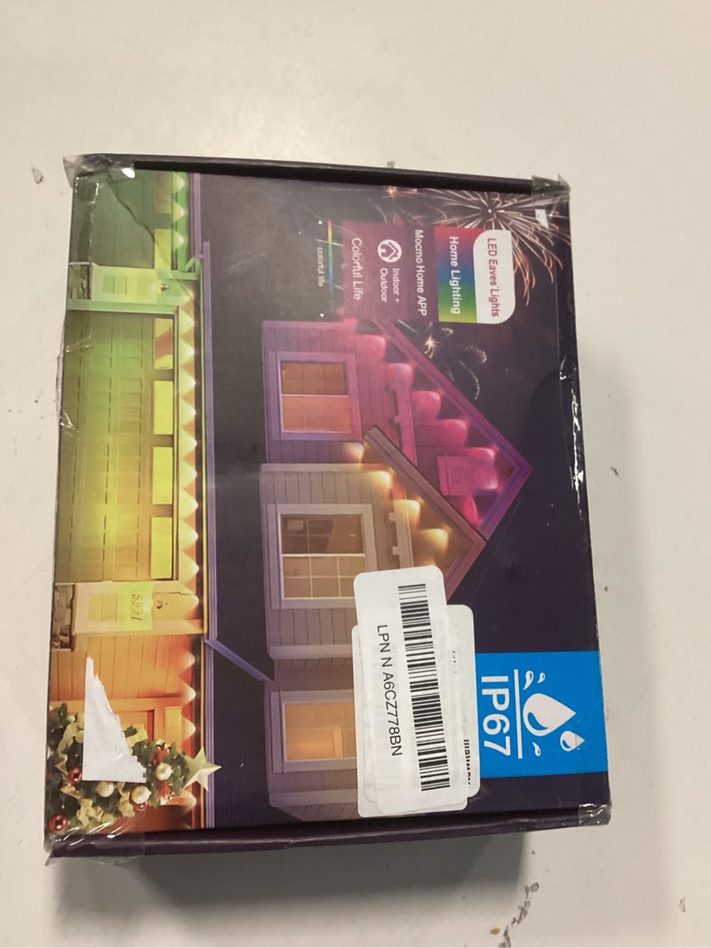 Condition photo showing New/Like New for 100FT Permanent Outdoor Lights for House, 2025 RGB LED Waterproof Christmas Lights Outdoor with Smart APP Remote Control, Outside Eaves Lighting House Decor for Holiday, Halloween, Roof, Party, Daily