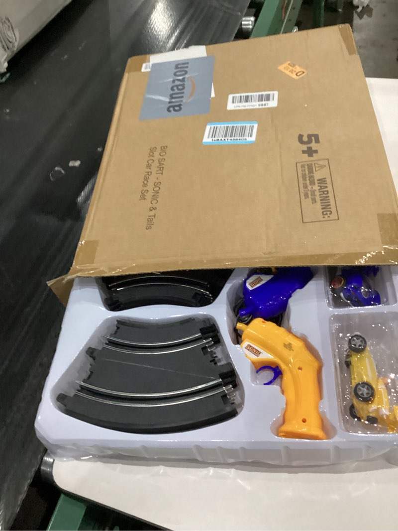 Condition photo showing New/Like New for NKOK Sonic & Tails RC Slot Car Set Race Set Vehicle, Black, Cars Rase on Figure-8 Track, Features a Lap Counter, Perfect Item for Kids, Ages 5 and up