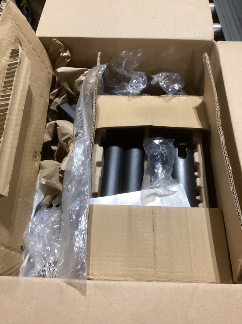 Condition photo showing As Is for monTEK Sleek Aluminum Monitor Arm for 17–57” Ultrawide Screens up to 59 lbs, USB 3.0 A/C, Heavy Duty Dual Monitor Arm Desk Mount, Pneumatic Lift, Quick-Release Plate, Clamp/Grommet, Max VESA 100x100 Black Dual Arm with USB 3.0 A & C